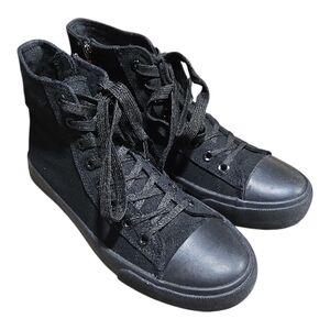 Black High-Top Sneakers Womens Size 8
